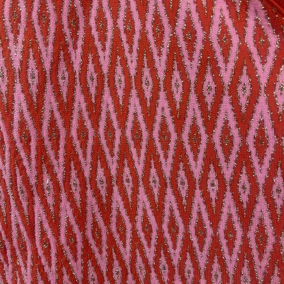 NWOT Revolve Saylor Pink Gold Red  Metal Fibre Polyamide Ruffle Sweater Top Sz M - Picture 5 of 8